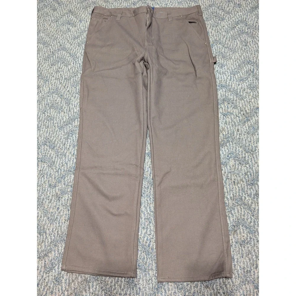 Bass Creek Outfitters Mens Fleece Lined Carpenter Pants Brown 38x32 Canvas Work